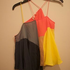 Anthropologie Vista Colorblock Silk Cami Top